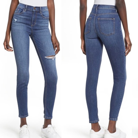 NORDSTROM SP BLACK Ripped Skinny Jeans - Picture 1 of 4
